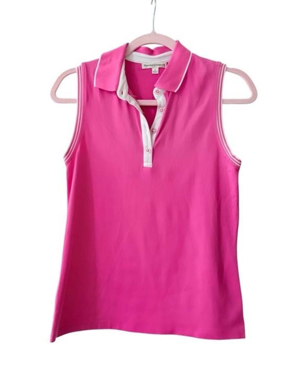 Fairway & Greene Sleeveless Polo Top - Pink Size S